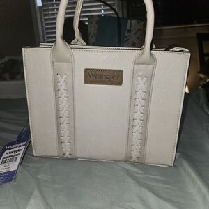 Wrangler Cream Tote Bag with Braided Detail